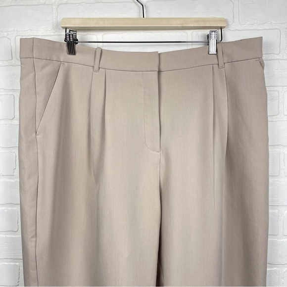 Abercrombie Sloane Tailored Wide Leg Pant Curve Love A&F light taupe size 35 /20 - Picture 4 of 10